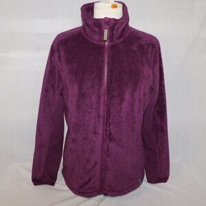 LL Bean Womens M Purple Plum Full Zip Fleece Plush Jacket Sweater